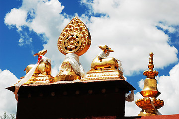 Image showing Golden Roof of a Tibetan lamasery