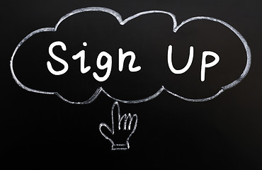 Image showing Sign up with Cloud and hand cursor