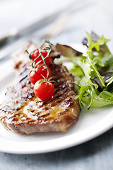 Image showing steak and salad