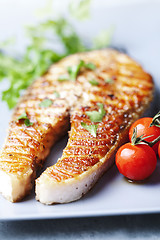 Image showing grilled salmon steak