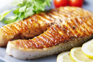 Image showing grilled salmon steak