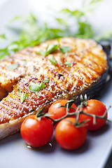 Image showing grilled salmon steak