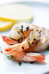 Image showing grilled shrimps