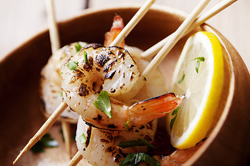 Image showing grilled shrimps