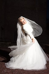 Image showing beautiful  bride  outdoors at night