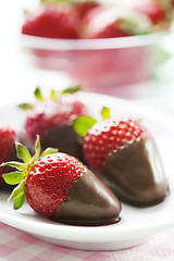 Image showing chocolate dipped strawberries