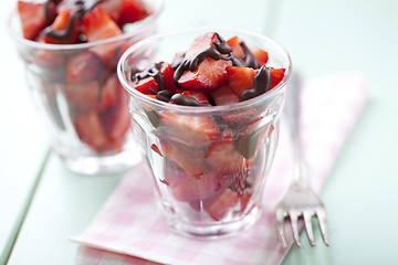 Image showing strawberry with chocolate