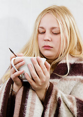 Image showing girl with a cup