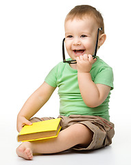 Image showing Cute little boy with book