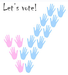 Image showing Voting hands vector image