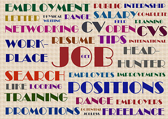 Image showing Job hunting wordcloud illustration