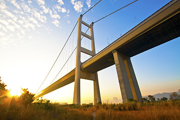 Image showing Tsing Ma Bridge in Hong Kong