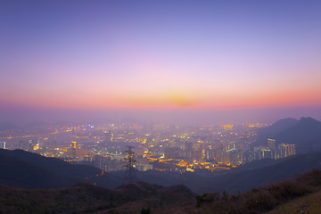 Image showing Hong Kong sunset in winter