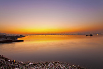 Image showing Sunset along the coast in Hong Kong