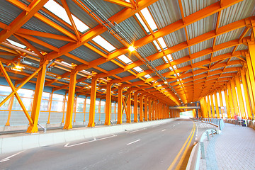 Image showing Orange tunnel and highway at day
