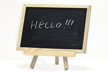 Image showing Hello handwriting on notice board