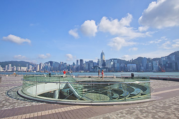 Image showing Hong Kong skyline at day time along waterfront