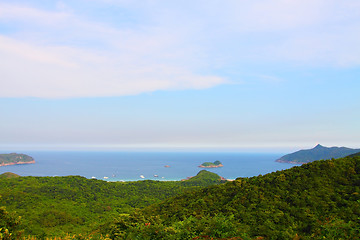 Image showing Mountain and coast landscape in Hong Kong