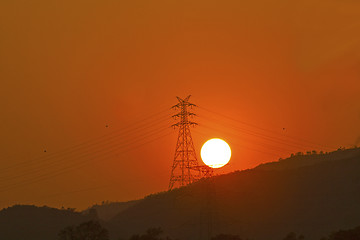 Image showing Mountain sunset