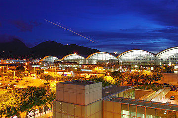 Image showing Modern architecture of airport exterior