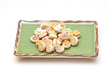 Image showing Hong Kong traditional biscuits with sweet at the top