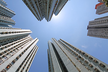 Image showing Hong Kong crowded housing apartments