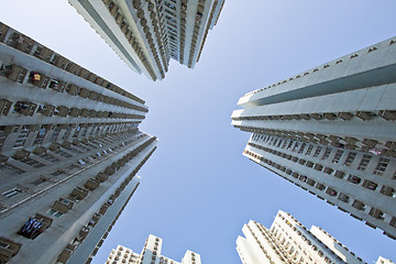 Image showing Hong Kong apartment blocks at day