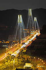 Image showing Ting Kau Bridge at night