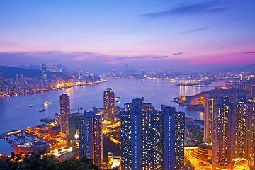 Image showing Hong Kong at sunset moment