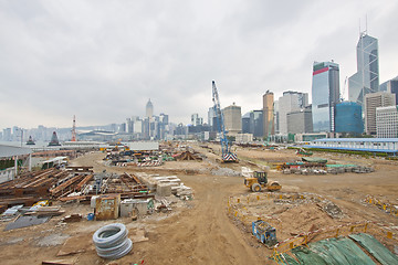 Image showing Construction site for new highway in Hong Kong