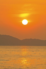Image showing Sunset over the ocean 