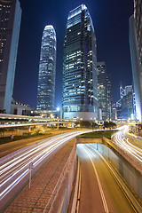 Image showing Hong Kong at night, it shows the busy atmosphere in this city.