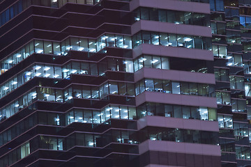 Image showing Office windows at night