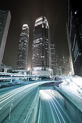 Image showing Busy traffic in downtown of Hong Kong, low saturation image. 