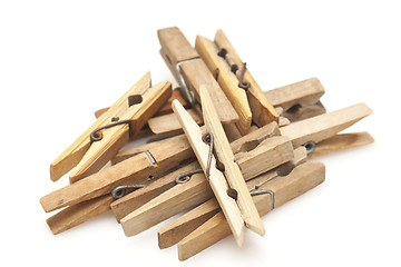 Image showing Clothespins isolated on white background