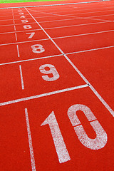 Image showing Running track with number 1-10