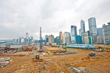 Image showing Construction site for new highway in Hong Kong 