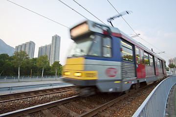 Image showing Moving train in Hong Kong