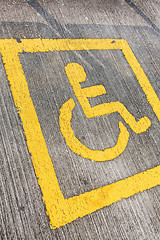 Image showing Disabled sign board on the way