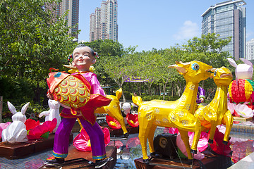 Image showing HONG KONG - SEPT 12; New Territories West Mid-Autumn Lantern Car