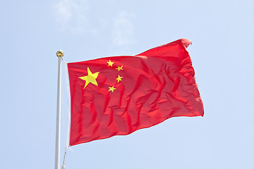 Image showing China flag in blue sky