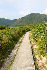 Image showing Hiking trail in mountain