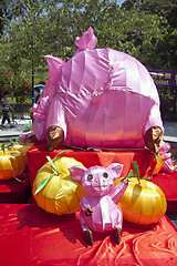 Image showing HONG KONG - SEPT 12; New Territories West Mid-Autumn Lantern Car