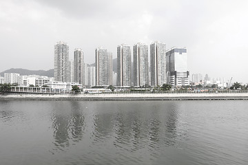 Image showing Hong Kong downtown in low saturation style, showing the cool atm