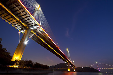 Image showing Hong Kong bridges at night