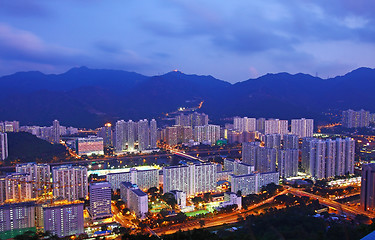 Image showing Hong Kong apartments at night