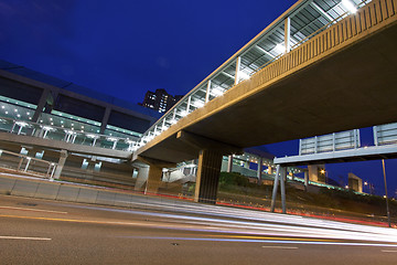 Image showing Traffic in Hong Kong at night