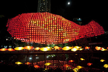 Image showing HONG KONG - SEPT 13,  Victoria Park Mid-Autumn Lantern Carnival 