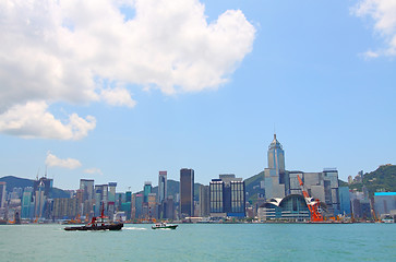 Image showing Hong Kong at day with moving clouds