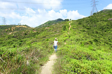 Image showing Hiking trail in mountains